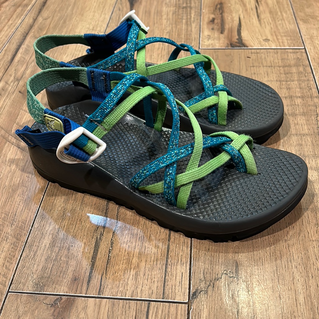 Chaco Zx2 Women Size 9 Classic Sandal Waterproof Hiking Blue Green